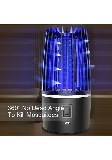 Xiyyadms Ev Ve Dış Mekan Usb Şarjlı Led Elektrik Şoklu Ateşleme Işığı - 360 Mor Işık, Gürültüsüz, Sağlıklı, Temizlenebilir Kapağı