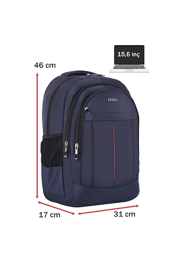 Dada 01 Lacivert Laptop Sırt Çantası 15,6 İnç Usb Type-c Şarj Aparatı Darbe Emici Koruma
