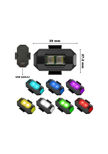 Kablosuz Mini Led Usb Şarjlı 7 Renk Led - Araba Motosiklet Dro...