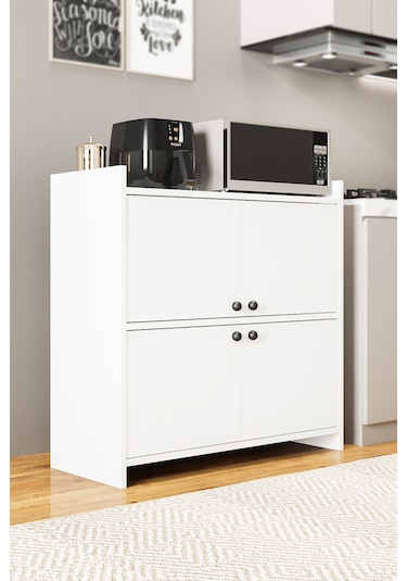 Ae-3060 Forum Beyaz 4 Kapaklı, 4 Raflı, Çok Amaçlı Dolap,ayakkabı