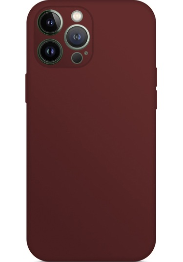 İphone Uyumlu 12 Pro Kılıf Kamera Korumalı Lansman Silikon Kapak Bordo