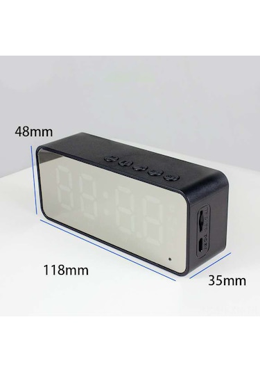 Kosona Pembe Mini Müzik Hoparlörü İle Çift Alarm, Bt 5.0, Led Aynalı Ekran, Sıcaklık Gösterimi, Tf Kart Desteği, Ev Kullanıma Uygun