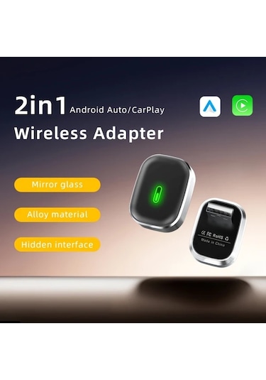 Honeybeeshop 2025 Yükseltilmiş Siyah Kablosuz Carplay Ve Androıd Auto Adaptörü Kompakt Düşük Gecikme Usb Type C Portlu Evrensel Tak Çalıştır