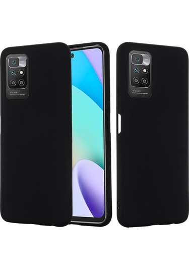 Xiaomi Redmi 10 Katı Renk Sıvı Silikon Dropproof Tam Kapsama Koruyucu Kılıf