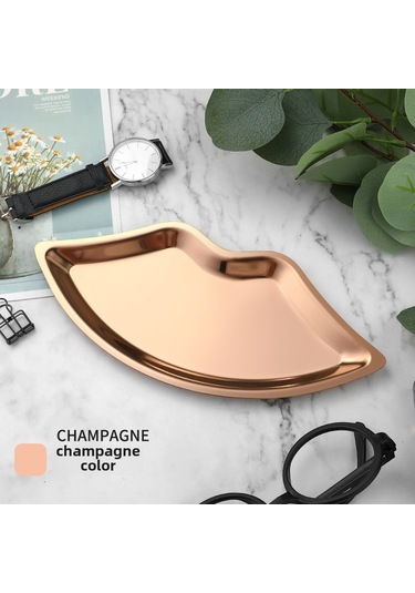 Shineyee Giriş Hallı Dekoratif Organizer: Yüksek Kaliteli Paslanmaz Çelik Gül Altın Renkli Aksesuar, Yüzük Ve Dekoratif Eşyalar İçin Saklama Tepsisi - Modern Minimalist Tasarım