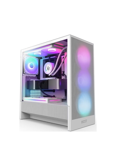 Nzxt H5 Flow RGB 2024 CC-H52FW-R1 F360 RGB Fanlı Atx Beyaz Bilgisayar Kasası