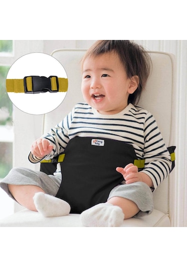 Kumaş Mama Sandalyesi Mama Sandalyesi Emniyet Kemeri Siyah