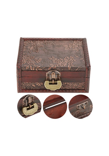 Springsun Ahşap Gümüş Kutusu, Klasik Tasarım, Kilitli Kutu, Küçük Mücevherleri Saklamak İçin, Ev Dekoru, Hediye Önerisi Çok Renkli