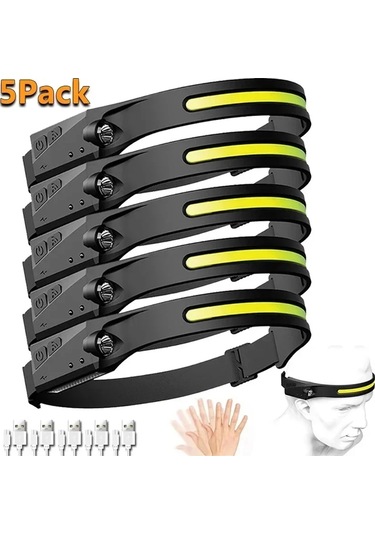 Liangmei Sensör Far Led Kafa El Feneri Şarj Edilebilir Far Kafa