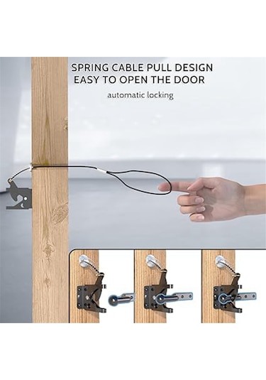 Nayomiglow Adet Yaylı Çekmeli Kapı Mandalı, Çit Kapı Kilidi, Halatlı Küçük Çit Kilidi, Çit Kapıları İçin Uygun