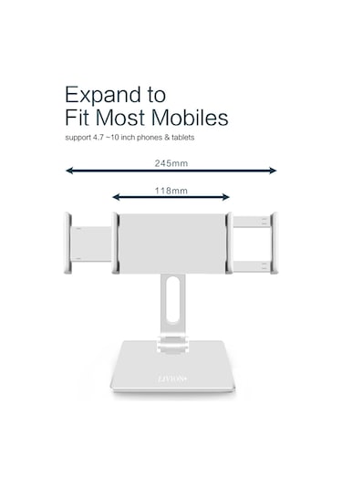 Mt135 Telefon / Tablet Katlanabilir Masaüstü Standı Tembel Tutucu 180 Ayarlanabilir Alüminyum Alaşım