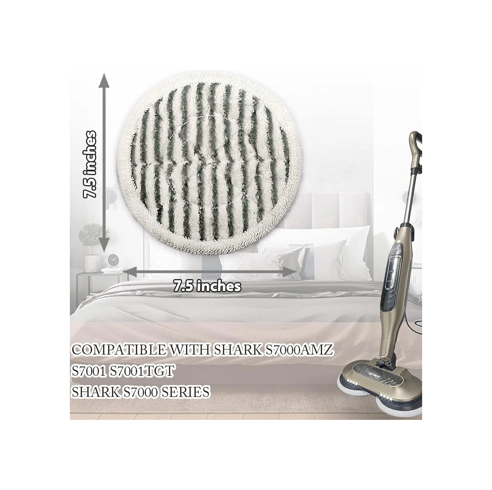 Youmex Shark S7000 S7001 Serisi İçin 6 Adet Yıkama Yapılabilir Yenilemeci Buharlı Süpürge Pedleri - Ahşap, Seramik, Laminate Zeminler İçin