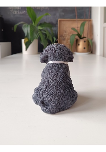 Köpek Figürlü Mum Gri 12 Cm