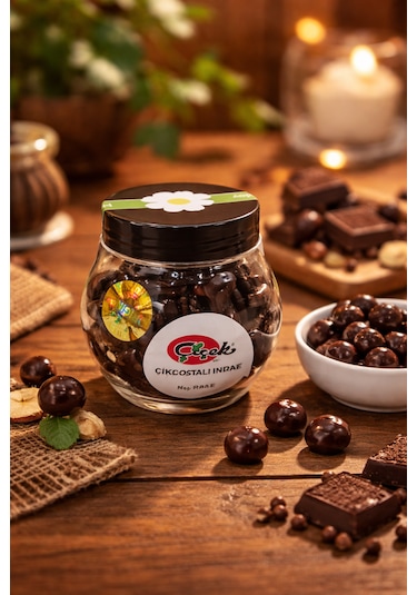 Çiçek Şekerleme Bitter Çikolatalı Fındık Draje 100 G