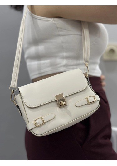 Biçomi Zerej Kemerli Krem Cilt Çanta Krem