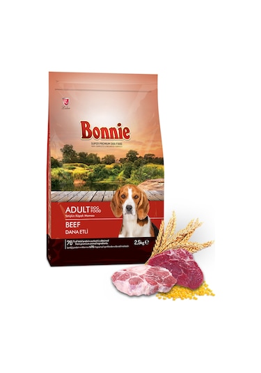 Bonnie Sığır Etli Yetişkin Köpek Maması 2.5 KG