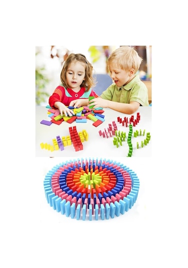 Domino Oyunu Eğitici 100 Parça 1 Paket 100 Lü Ahşap Renkli Domino Taşı Akıl Zeka Mantık Ve Strateji Oyunu Okul Öncesi
