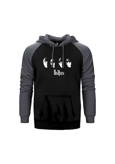 The Beatles Meet The Beatles Gri Renk Reglan Kol Kapşonlu Sweatshirt Gri