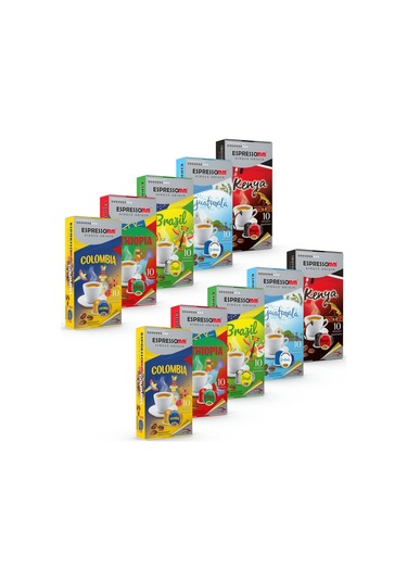 Espressomm® Single Origin Karışık Alüminyum Kapsül Kahve 100 Adet