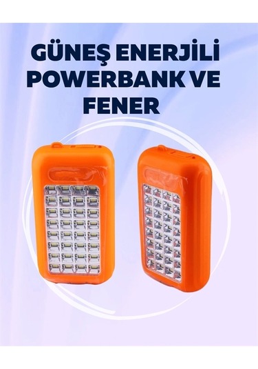 Gold Silver Gs-875 Outdoor Powerbank & Işıldak Güneş Paneli, 32 Led, 10000 Mah, Çift Çıkış Çok Renkli