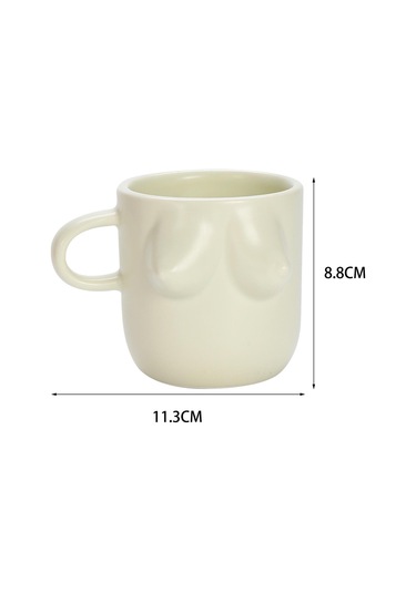 Suntek Kadın Vücut Sanatı Seramik Su Bardağı 300 Gri-beyaz Gri Beyaz