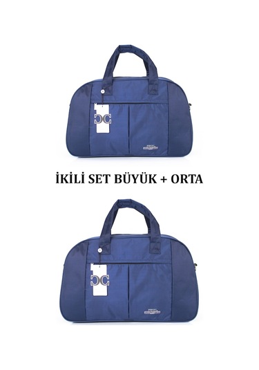 Case Club Orta Ve Büyük Boy Seyahat Ve Spor Çantası Omuz Askılı Lacivert