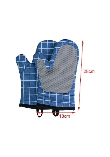 Suntek Magideal Ekleme Silikon Fırın Eldiveni Kaymaz Mutfak Mavi