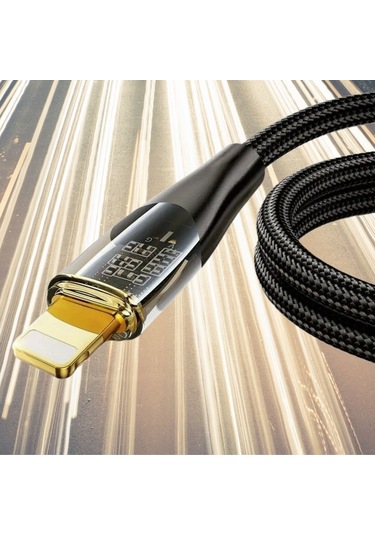 Buffer Led Işık Uçlu Sağlam İp Kablolu Usb To Lightning Hızlı Şarj Kablosu