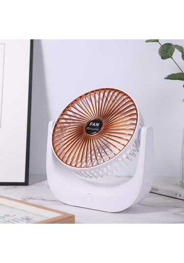 Usb Şarj Edilebilir 3 Hızlı Masaüstü Soğutma Fanı Ev Ofis Masası Gül Altın