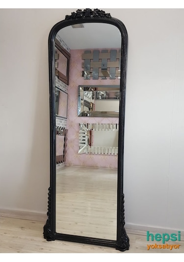 Matmazel Model Siyah Renk Varaklı Boy Aynası Siyah