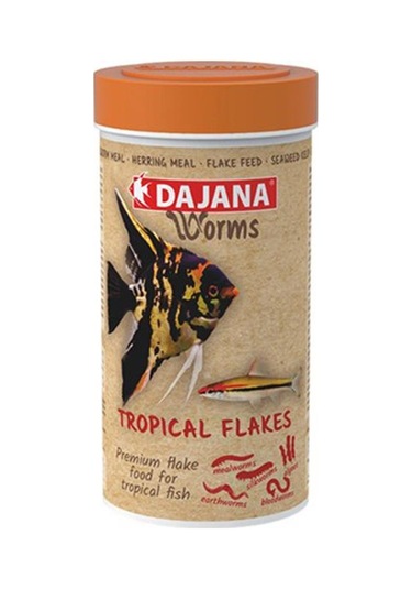 Dajana Worms Tropical Flakes Kurt İçerikli Pul Yem 100 Ml 18 G