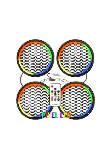 Pixel Ledli 16cm Hoparlör Kapak 4adet Poke Pk-5649
