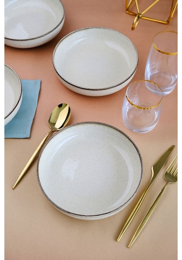 Kütahya Porselen Moderna Çukur Tabak Tarçın 20cm 6 Lı Diğer