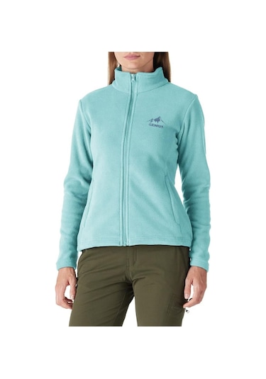 Genıus Store Kadın Tam Fermuarlı Kalın Outdoor Polar Ceket Mint Yeşili