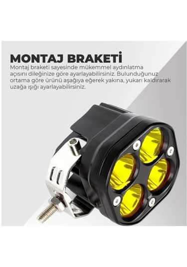 2 Adet 4 Led Sarı Işık Sis Aydınlatma Lambası 40w 12-32 Volt