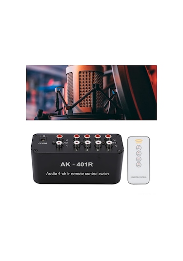 Geeksen 1 Giriş 4 Çıkış Rca Ses Dağıtıcı, Dc12v Kumanda Kontrollü Ses Kaynağı Seçici, Ses Sinyal Değiştirici Kumanda Dahili Pil İle Gönderilir