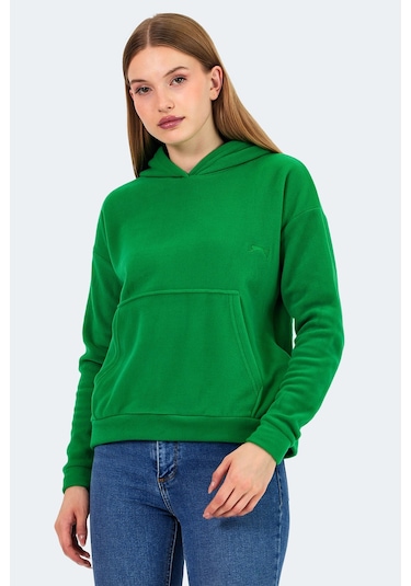 Slazenger Sassa 2 Li Set Kadın Kapüşonlu Cepli Sweatshırt Sarı - Yeşil