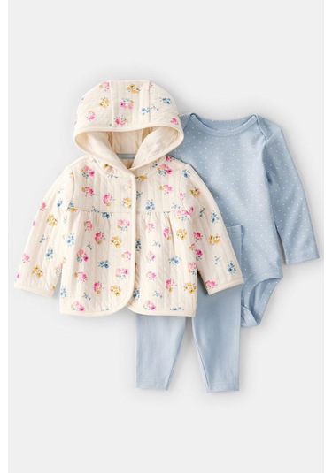 Kız Bebek 3'lü Hırkalı Ctr-1t883010 Ekru