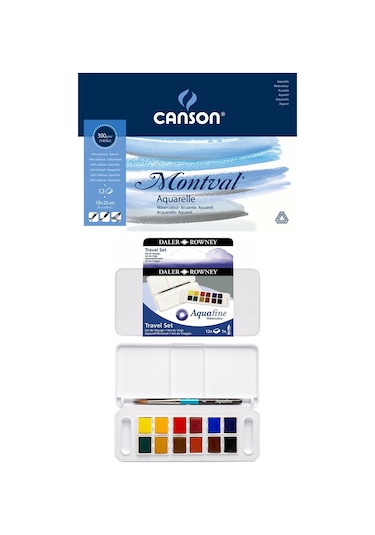 Canson Montval Suluboya Defteri 18x25 cm 300 gr 12 Yaprak Set