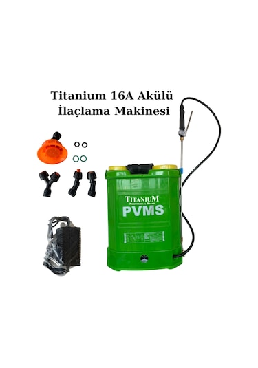 Titanium Pvms 16A  Akülü Sırt Ilaçlama Pompası 12V 8A