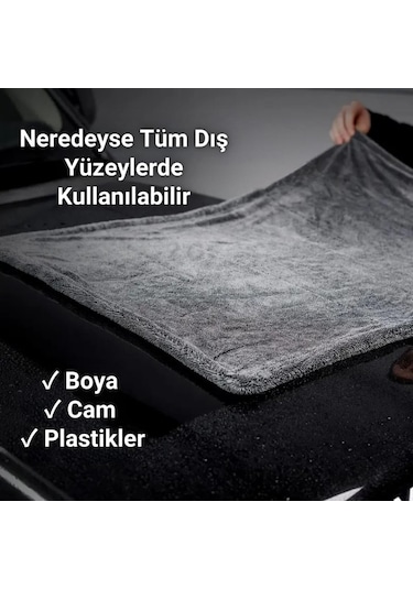 Coofbe Profesyonel 40x60cm 1200gsm Ultra Kalın Mikrofiber Araç Kurulama Havlusu Oto Yıkama Bezi Kurutma Havlusu