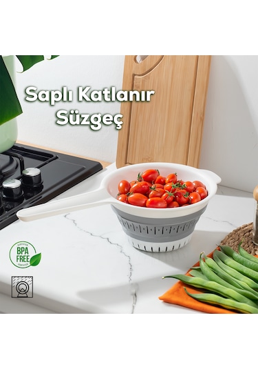 Porsima 804 Çok Amaçlı Katlanabilir Saplı Akordiyon Süzgec