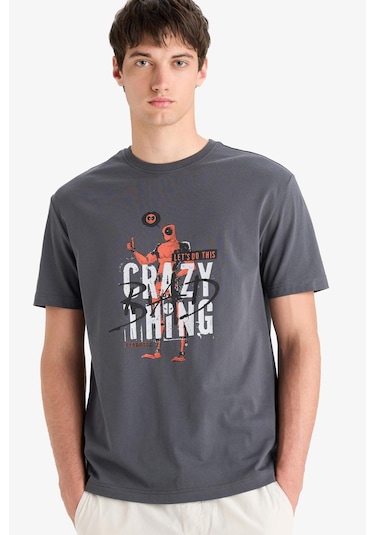 DeFacto %100 Pamuk Deadpool Regular Fit Bisiklet Yaka Kısa Kollu Tişört E3263AX25SMAR104