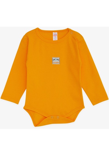 Breeze Erkek Bebek Çıtçıtlı Zıbın Body Yazı Baskılı 9 Ay-3 Yaş, Hardal Sarı Hardal Sarı