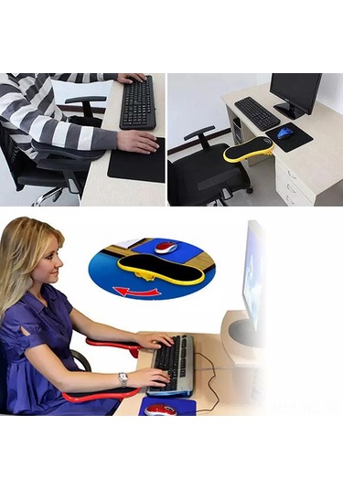 Wezone Ergonomik El Dirsek Destekçisi - 180 Derece Dönebilen Ofis Wrist Pad - Siyah Abs Malzeme İle Dayanıklı