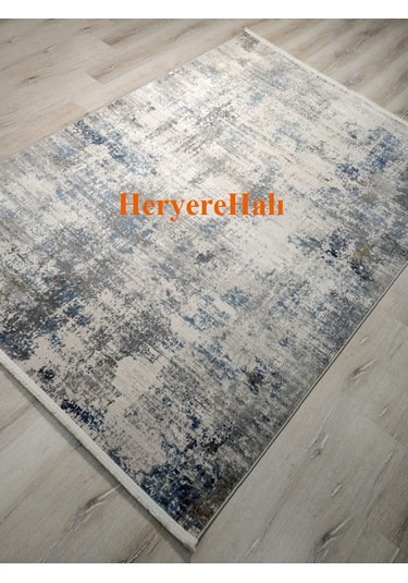 Lagos Lgs 09 Cream Blue Hav Toz Vermez Modern Makine Halısı