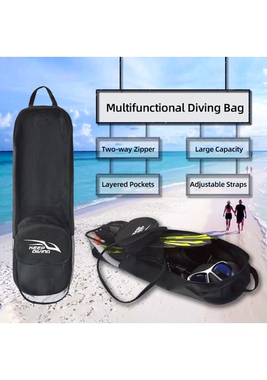 Qingmipy Keepdıvıng Ağızlı Pvc Depolama Çanta, 72x22x12cm, 260g, Hızlı Erişim İçin Delikli Tasarım, Su Sporları Malzemeleri İçin