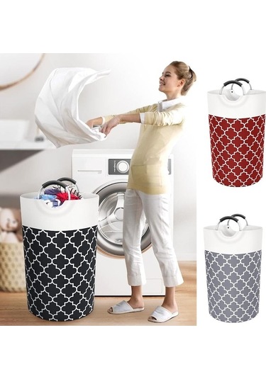 Novahub Kırmızı Çamaşır Sepeti 82l Katlanır Kumaş Sepet, Katlanabilir Elbise Çantası, Çamaşır Kutusu Kırmızı Kırmızı