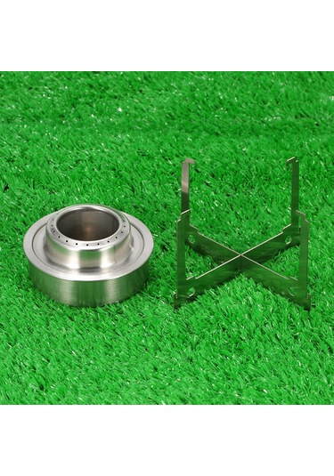 Youtek Kompakt Ultralight Çadır Isıtıcı, Katlanabilir Ayaklı Ince Alkollü Ocak, Dış Mekan Ve Kamp İçin, Paslanmaz Çelik, Taşınabilir Gümüş