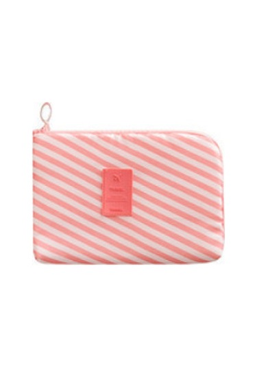 Youtek Seyahat Elektronik Aletleri Depolama Çantası - Su Geçirmez, Büyük Kapasiteli, Şarj Cihazı/şarj Kablosu/ Kulaklık İçin - Pembe Çizgili 21 14 3cm